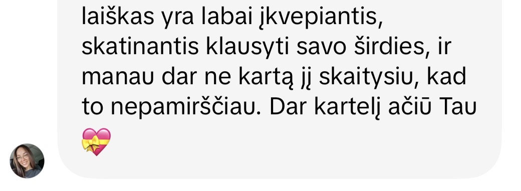 Aistės L. atsiliepimas